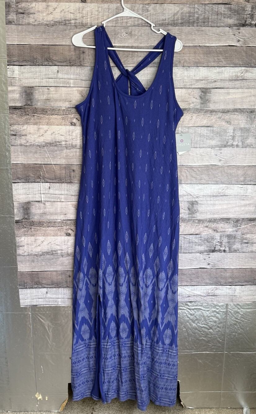 Athleta Purple Get Away Maxi Dress Wm 1X Cross Back Modal Blend NEW